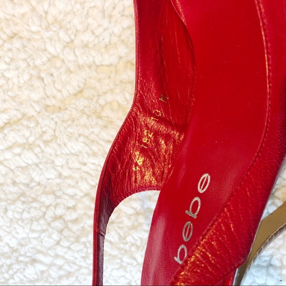 Bebe Deep Pointy Toe Red Slingback Shoes sz10 NWOB - Picture 3 of 8